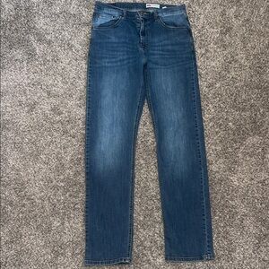 Wrangler Men's Dark Blue Slim Straight Jeans